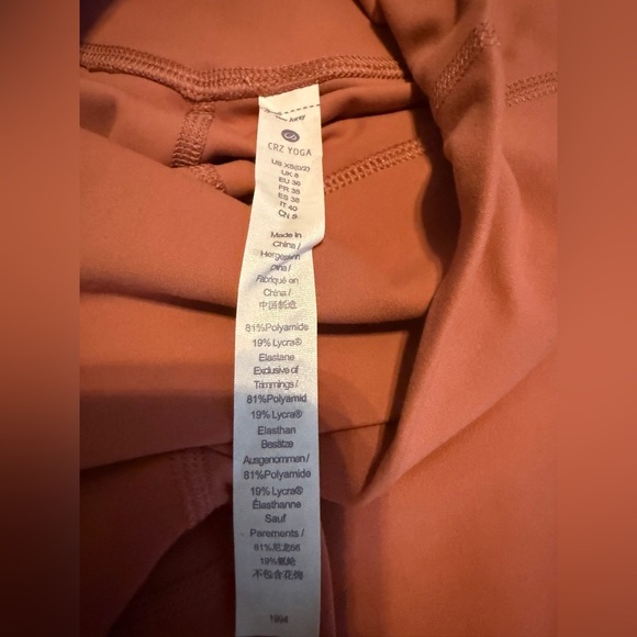 🌸 **CRZ YOGA Crossover High-Waist Leggings**  Size **XS (0/2) | Briar Rose | NWT - Picture 4 of 7